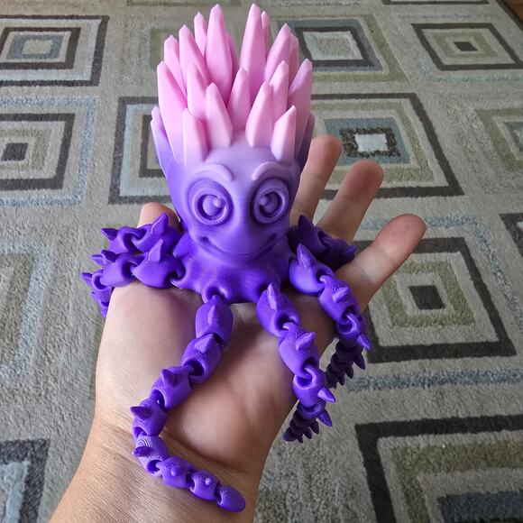 Articulated Octopus Movable Spiny Texture Fantasy Office Art Fidget Toy 3D Print - Picture 1 of 3